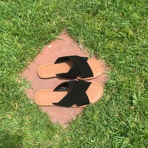 black and tan sandals